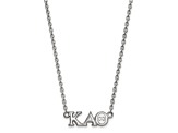 Rhodium Over Sterling Silver LogoArt Kappa Alpha Theta Medium Pendant Necklace