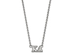 Rhodium Over Sterling Silver LogoArt Kappa Delta Medium Pendant Necklace