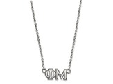 Rhodium Over Sterling Silver LogoArt Phi Mu Medium Pendant Necklace