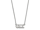 Rhodium Over Sterling Silver LogoArt Phi Sigma Sigma Medium Pendant Necklace