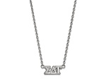 Rhodium Over Sterling Silver LogoArt Sigma Delta Tau Medium Pendant Necklace