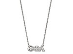 Rhodium Over Sterling Silver LogoArt Theta Phi Alpha Medium Pendant Necklace