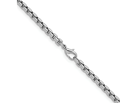 Rhodium Over Sterling Silver 6.0mm Box 20 Inch Chain - 19TZXA | JTV