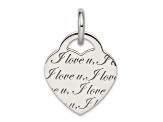 Sterling Silver Polished 'I Love u' Heart Pendant