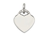Sterling Silver Polished 'I Love u' Heart Pendant