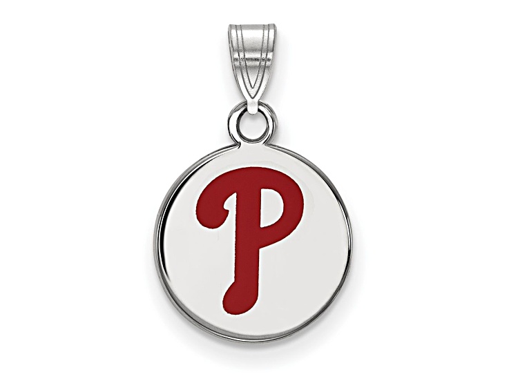 Rhodium Over Sterling Silver MLB LogoArt Houston Astros Pendant