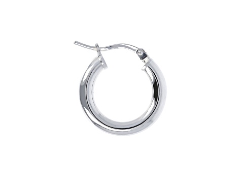 Sterling Silver Polished 1/2" Round Hoop Earrings