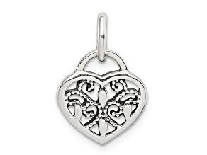 Sterling Silver Antique Heart Charm