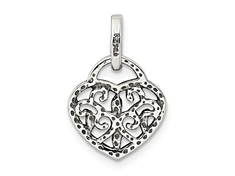 Sterling Silver Antique Heart Charm