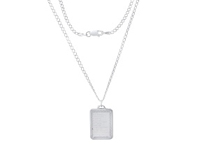Sterling Silver "Our Father" Prayer Pendant With 24 Inch Chain