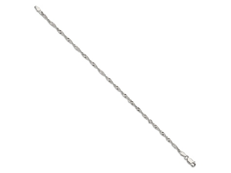 Sterling Silver 2.25mm Singapore Chain Bracelet