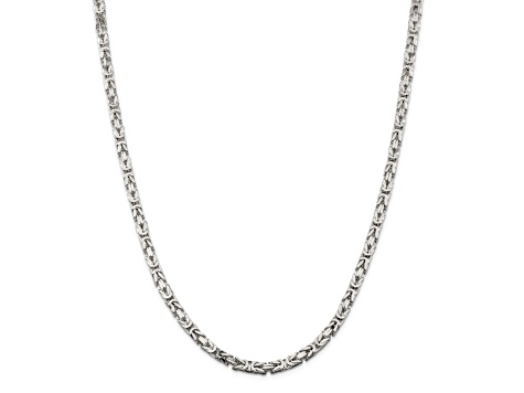 Sterling Silver 4.25mm Byzantine Chain