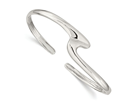 Sterling Silver Polished Fancy Cuff Bracelet