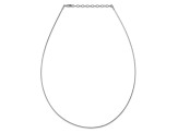 Rhodium Over Sterling Silver 1mm Round Cubetto Necklace