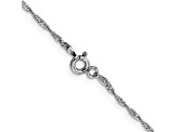 Rhodium Over Sterling Silver 1.4mm Singapore Chain