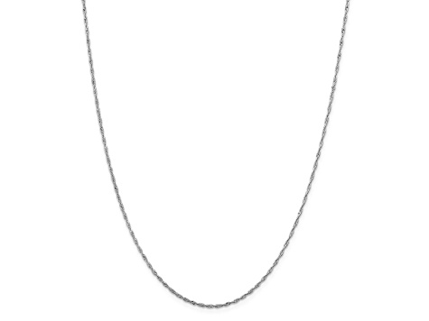 Rhodium Over Sterling Silver 1.4mm Singapore Chain