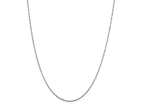 Rhodium Over Sterling Silver 1.4mm Singapore Chain