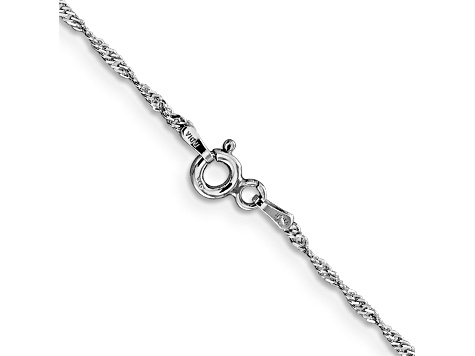 Rhodium Over Sterling Silver 1.4mm Singapore Chain