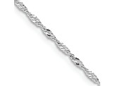 Rhodium Over Sterling Silver 1.4mm Singapore Chain