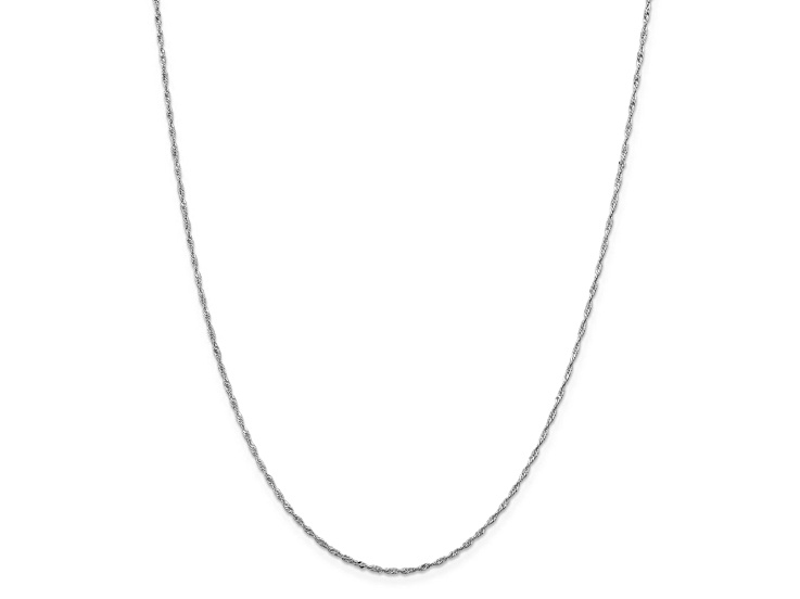 Rhodium Over Sterling Silver 1.4mm Singapore Chain