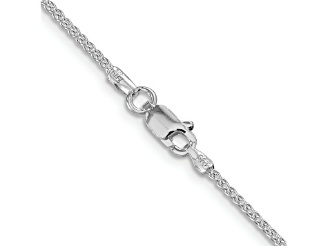 Rhodium Over Sterling Silver 1.5mm Round Spiga Chain