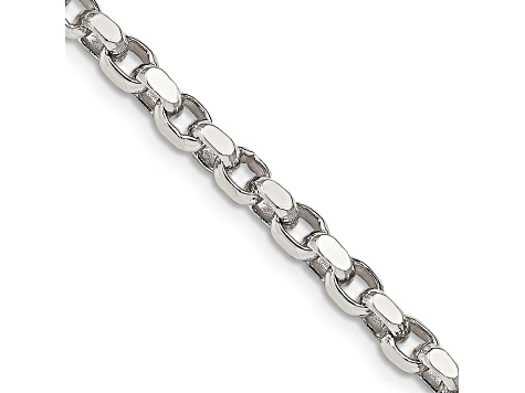 Sterling Silver 3.5mm Diamond-cut Rolo Chain Necklace