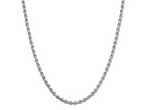 Sterling Silver 3.5mm Diamond-cut Rolo Chain Necklace