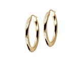 18K Yellow Gold Over Sterling Silver Fancy Pave' & Polished 1-1/2" Oval Hoop Earrings