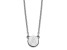 Rhodium Over Sterling Silver Tiny Circle Block Letter A  Initial Necklace