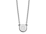 Rhodium Over Sterling Silver Tiny Circle Block Letter G Initial Necklace