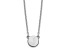 Rhodium Over Sterling Silver Tiny Circle Block Letter J  Initial Necklace