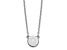 Rhodium Over Sterling Silver Tiny Circle Block Letter Q  Initial Necklace