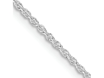 Picture of Rhodium Over Sterling Silver 1.3mm Loose Rope Chain with 2 Inch Extension Necklace