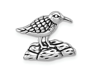 Picture of Rhodium Over Sterling Silver Antiqued Sandpiper Chain Slide Pendant