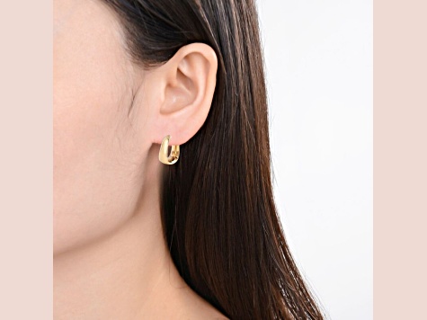 18K Vermeil Gold Over Silver Hoop Lightweight Earrings