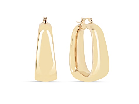 18K Vermeil Gold Over Silver Hoop Lightweight Earrings