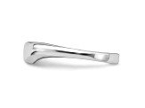 Rhodium Over Sterling Silver Polished Elongated Heart Children's Ring