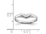 Rhodium Over Sterling Silver Polished Elongated Heart Children's Ring