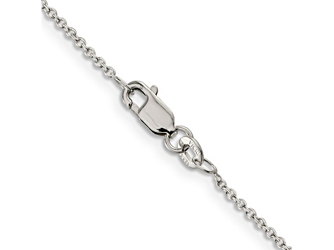 Rhodium Over Sterling Silver 1.25mm Cable Chain