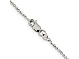 Rhodium Over Sterling Silver 1.25mm Cable Chain