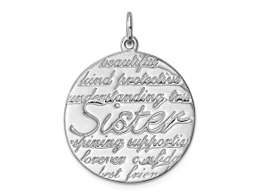 Rhodium Over Sterling Silver Sister Pendant