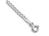 Sterling Silver 2.3mm Beveled Curb Chain Bracelet