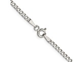 Sterling Silver 2.3mm Beveled Curb Chain Bracelet
