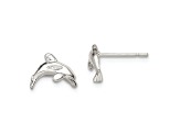 Sterling Silver Polished Dolphin Post Earrings
