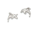 Sterling Silver Polished Dolphin Post Earrings