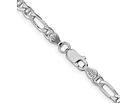 Rhodium Over Sterling Silver 3.75mm Figaro Anchor Chain Necklace