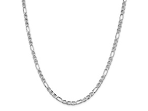 Rhodium Over Sterling Silver 3.75mm Figaro Anchor Chain Necklace