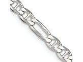 Sterling Silver 3.75mm Figaro Anchor Chain Necklace