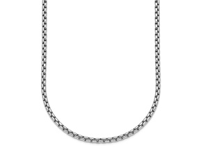 Rhodium Over Sterling Silver 2.7mm Box 18 Inch Chain