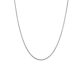 Rhodium Over Sterling Silver 1mm Round Snake Chain